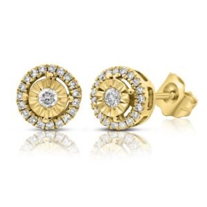 עגילי Halo Diamond Sun