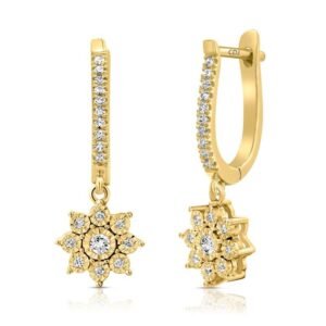 עגילי Flower Drop Diamonds