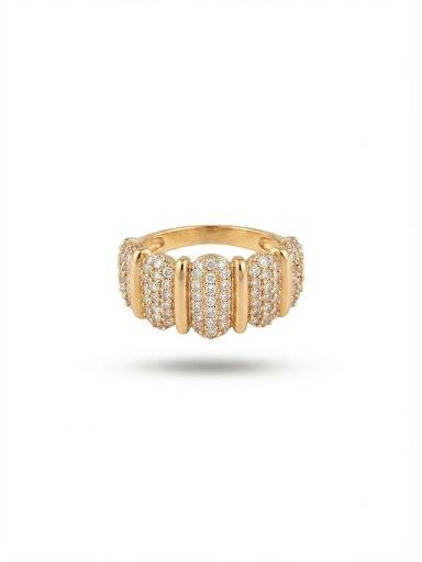 טבעת "Glam Gold" טבעות זהב משובץ זרקונים