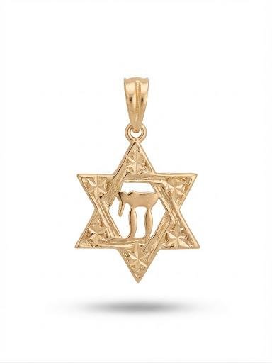 תליון מגן דוד תליוני זהב משובץ זרקונים